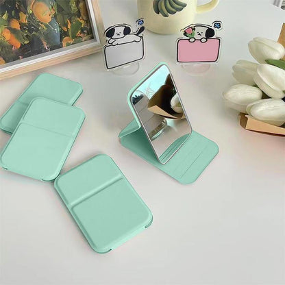 Portable Makeup Mirror, Simple Foldable Desktop Vanity Mirror, Mini Travel Mirror, Dormitory Tabletop Mirror, Portable Folding Mirror, Cosmetic Mirror, Single Item