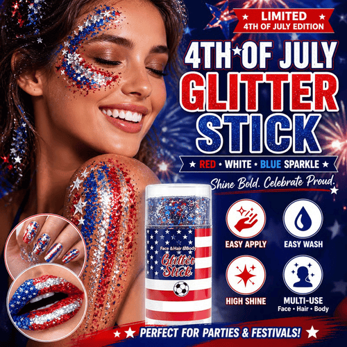 🔥 Last Day: 70% Off 4th of July Glitter Stick | Red, White & Blue Hair & Body Glitter